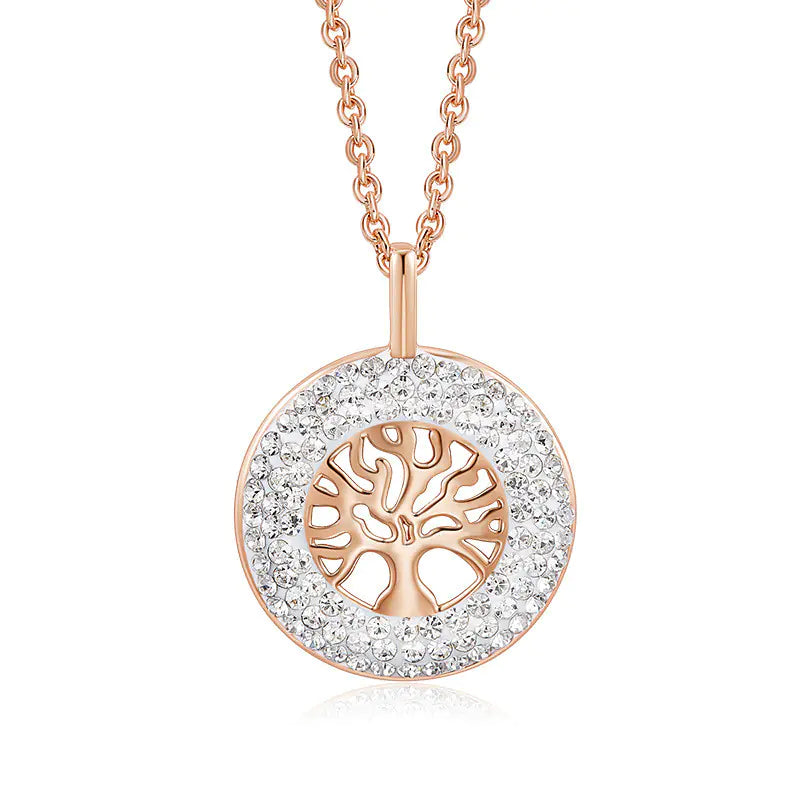 Elegant Rose Gold Tree of life Necklace