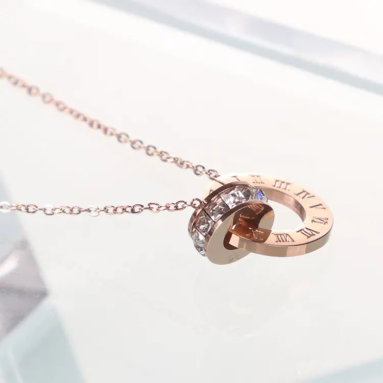 Elegant 18K Rose Diamond Necklace