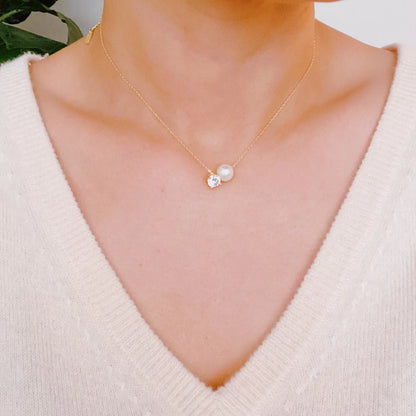 Pearl And Diamond Necklace