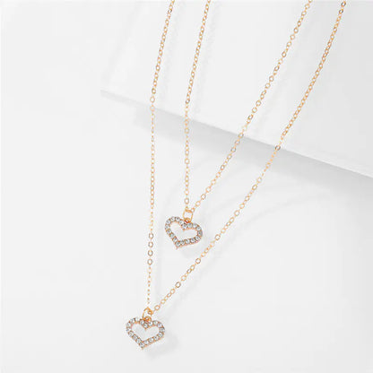 Gold Diamond Love Double-Layer Necklace