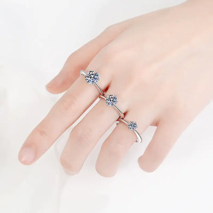 Moissanite Silver Ring
