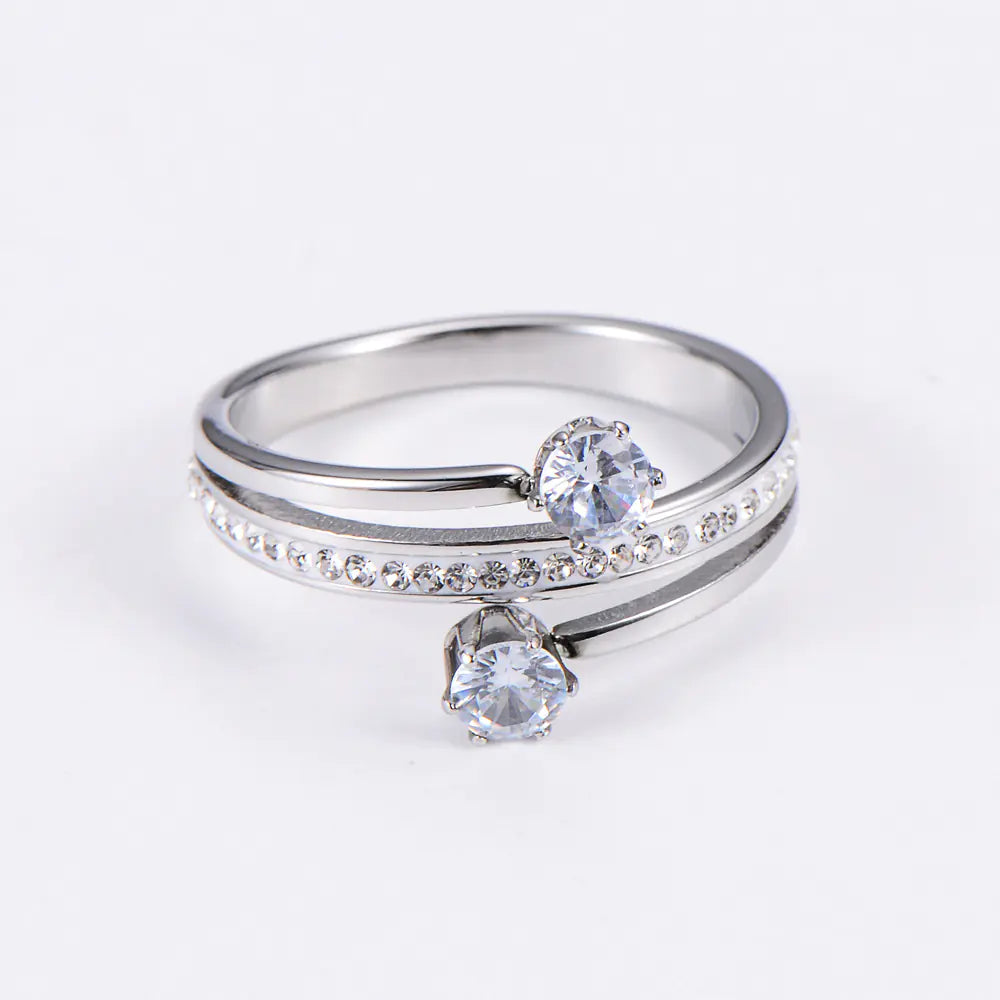 Spiral Zircon Ring