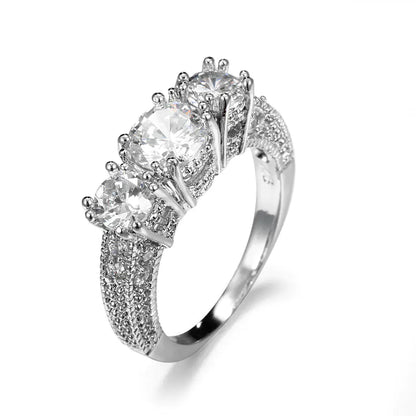 White Snowflake Zircon Ring