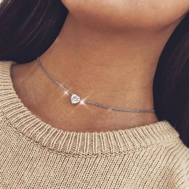 Heart Necklace with Love Design