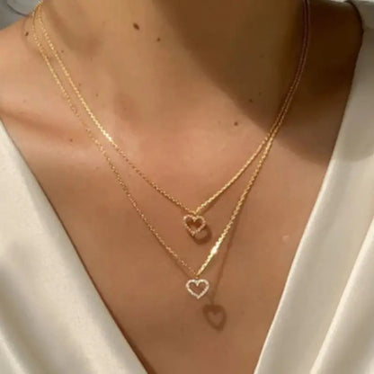 Gold Diamond Love Double-Layer Necklace