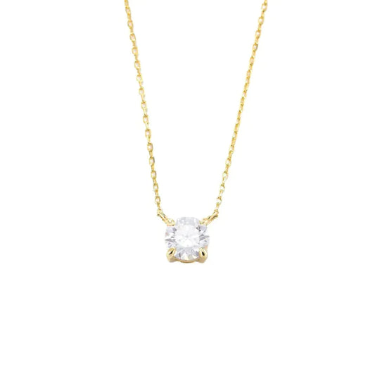 Zircon Round Pendant Necklace